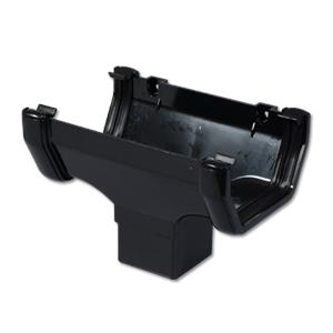 114MM Square Gutter Run Outlet Stop End (Black)