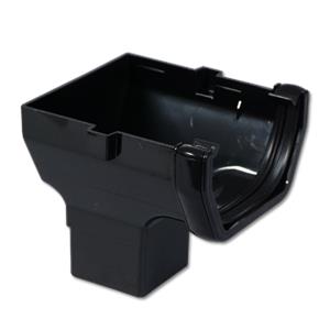 114mm Square Line Stop End Outlet Black